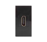 Maclean MCE720B HDMI Socket Outlet Modular Wall Outlet Flush Mount (HDMI socket, Black)