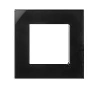 Maclean MCE730B Glass frame panel 86x86mm for wall outlet modular wall outlet flush mount wall outlet flush mount (glass frame for wall outlet, black)