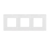 Maclean MCE731W 3-fold glass frame panel 228x86mm for wall outlet Modular wall outlet flush mount wall outlet flush mount (3-fold glass frame for wall outlet, white)