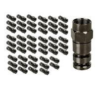 Maclean MCTV-916 50x F Compression Connector, RG-6, Professional, Nickel, Black