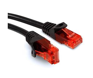 Maclean MCTV RJ45 UTP CAT6 Patchcord Internet Network Ethernet LAN Cable Plug - Plug Lossless Black/Red (20m)
