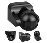 Maclean PIR motion sensor, infrared, IP44, black with black cover, range 12 m, max. load 300/1200 W, MCE358 B/B