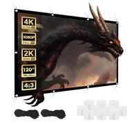 Maclean Portable Projection Screen Polyester Screen with 25 mm Black Border, 179° Viewing Angle and Easy Assembly (120 Inches, 240 x 180 cm, 4:3)