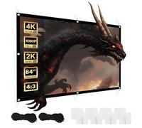 Maclean Portable Projection Screen Polyester Screen with 25 mm Black Border, 179° Viewing Angle and Easy Assembly (84 Inches, 175 x 131 cm, 4:3)