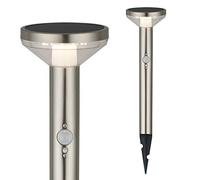 Maclean Solar LED lamp Sensor, matt Chrome, IP44, 3 Lighting Modes, Li-ion 18650 Battery 3.7V 1200 mAh, Knock-in, MCE465 C/M