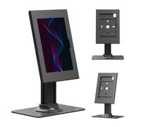 Maclean Tablet Holder with Locking (Black, 10.9"-11") | Mounting on the worktop, adjustment range 0-75°, vertical/horizontal orientation, cable routing