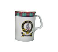 (MacLean) White Scottish Clan Crest Tartan Bone China Mug