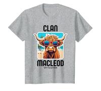 MacLeod Clan Vacation Scottish Family Name Party T-Shirt, Youth, Heather Grey, X-Small