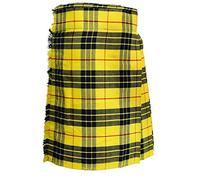 Macleod of Lewis Men's 5 Yard Scottish Kilts Tartan Kilt 13oz Highland Casual Kilt (38") Yellow/Black