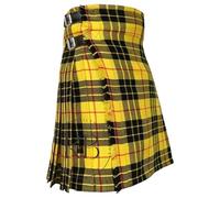 MacLeod of Lewis Traditional Scottish Highland Tartan Kilt, 8-Yard Handmade, Yellow and Black Plaid (48 inches / 122 cm)