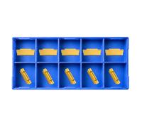 Maclix 10PCS MGMN150 Carbide Grooving Inserts, 1.5mm Grooving Parting Slotting Tool Blades for CNC Lathe, NC3020 Grade PVD Gold Coated Cut Off Inserts for Steel, Fits MGEHR MGIVR Holders
