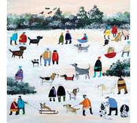 Macmillan Charity Christmas Cards Pack of 5 - A Walk in the Snow - Artistic Festive Dog Design by Louise Rawlings - Made in the UK - Eco-Friendly