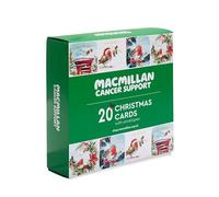 Macmillan Christmas Robins Charity Christmas Cards - Pack of 20 Luxury and Eco-Friendly Christmas Cards. Boxed Multipack of 4 Seasonal Christmas Designs. 127x127mm Card Size.