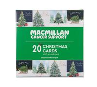 Macmillan Christmas Tree Charity Christmas Cards - Pack of 20 Luxury and Eco-Friendly Christmas Cards. Boxed Multipack of 4 Seasonal Christmas Designs. 127x127mm Card Size.