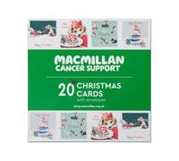 Macmillan Festive Dogs Charity Christmas Cards - Pack of 20 Luxury and Eco-Friendly Christmas Cards. Boxed Multipack of 4 Seasonal Christmas Designs. 127x127mm Card Size.