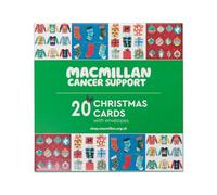 Macmillan Festive Fun Charity Christmas Cards - Pack of 20 Luxury and Eco-Friendly Christmas Cards. Boxed Multipack of 4 Seasonal Christmas Designs. 127x127mm Card Size.