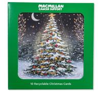 Macmillan Moonlit Tree Charity Christmas Cards - Pack of 10 Luxury and Eco-Friendly Christmas Cards.