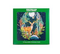 Macmillan Winter Wishes Stag Charity Christmas Cards - Pack of 10 Luxury and Eco-Friendly Christmas Cards. Made in the UK.