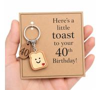 Macmoon Birthday Gift Keyring, Funny Toast Keychain, Cute Milestone Birthday Keepsake Gift for Her, Him, Mum, Dad, Friend, Sister, Brother, Coworker or Workmate, Small Gift (40 Jahre alt)