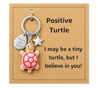 Macmoon Inspirational Turtle Keyring Gift for Friend, Positive Turtle Keychain Keepsake, Cute Tiny Turtle Encouragement Gift for Women, Teen Girl, Colleague, Student, Coworker or Loved One (pink)