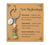 Macmoon New Beginnings Gift Crystal Keyring, Fresh Start Keychain Keepsake, Good Luck Gift for New Job, Leaving Work, Promotion, Graduation, Moving Away, Next Chapter or Colleague Gift for Her