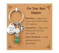 Macmoon Next Chapter Gift Crystal Keyring for Her, New Beginnings Keepsake, You’ve Got This Keychain, Fresh Start Keyring for New Job, Leaving Work, Graduation, Moving Away or Work Friend