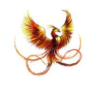 MACMRD Car Stickers 13Cm*13Cm Golden Phoenix Flying Car Sticker Personalized Decal Laptop Motorcycles Auto Accessories Decoration PVC