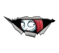 MACMRD Car Stickers 13Cm X 5.5Cm Nightmare Before Christmas Car Sticker Torn Metal Decal Reflective Car Decoration Vinyl Sticker