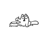 MACMRD Car Stickers 14Cm*6Cm Funny Cat Feed Me Car Stickers Waterproof Decal Laptop Motorcycle Auto Decoration Pvc