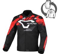 Macna Admyre waterproof Motorcycle Textile Jacket, black/white/red, size XL