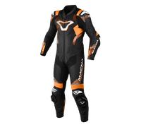 Macna Armadyl perforated One Piece Motorcycle Leather Suit, black/orange/white, size 58