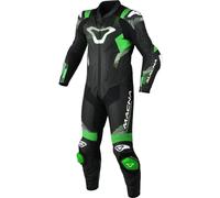 Macna Armadyl perforated One Piece Motorcycle Leather Suit, black/white/green, size 56