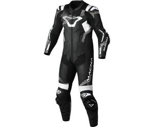 Macna Armadyl perforated One Piece Motorcycle Leather Suit, black/white, size 56