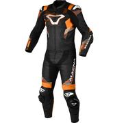 Macna Armadyl perforated Two Piece Motorcycle Leather Suit, black-white-orange, size 48 for Men