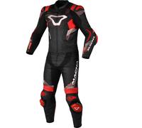 Macna Armadyl perforated Two Piece Motorcycle Leather Suit, black-white-red, size 50 for Men