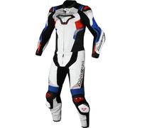 Macna Armadyl perforated Two Piece Motorcycle Leather Suit, white/blue/red, size 52