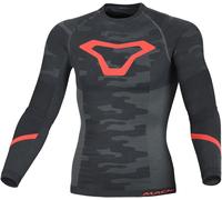 Macna Base Layer All-Season Longsleeve Functional Shirt, black/grey/red, size L/XL
