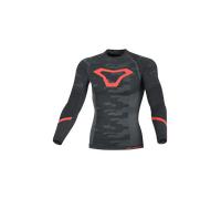 Macna Base Layer All-Season Longsleeve Functional Shirt, black-grey-red, size S M for Men