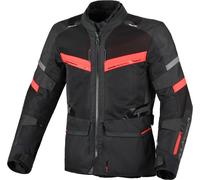 Macna Captane waterproof Motorcycle Textile Jacket, black-red, size 3XL for Men