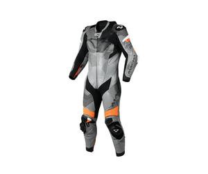 MACNA IGNITE Lederkombi 1-teilig grau-schwarz-orange 52