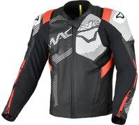 Macna Ignite perforated Motorcycle Leather Jacket, black-white-red, size 58 for Men