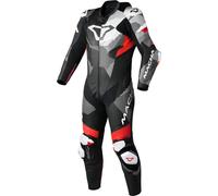 Macna Ignite perforated One Piece Motorcycle Leather Suit, black-white-red, size 58 for Men