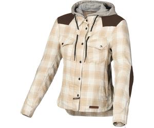 Macna Inland Plaid Ladies Motorcycle Textile Jacket, beige, size L for Women