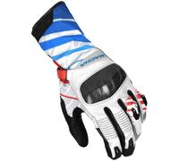 Macna Krown perforated Motorcycle Gloves, black-white-blue, size S for Men