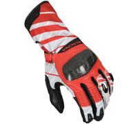 Macna Krown perforated Motorcycle Gloves, black-white-red, size L for Men