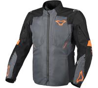 Macna Notch waterproof Motorcycle Textile Jacket, dark grey/black/orange, size S