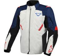 Macna Notch waterproof Motorcycle Textile Jacket, light grey/blue/red, size S