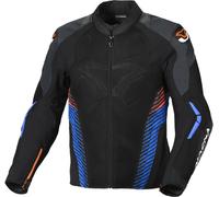 Macna Novic waterproof Motorcycle Textile Jacket, black-blue-orange, size 3XL for Men