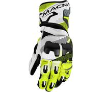 Macna Powertrack 2.0 Motorcycle Gloves, black-white-yellow, size XL for Men
