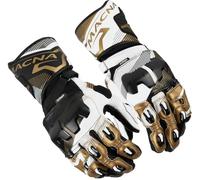 Macna Powertrack 2.0 Motorcycle Gloves, black-white-gold, size L for Men